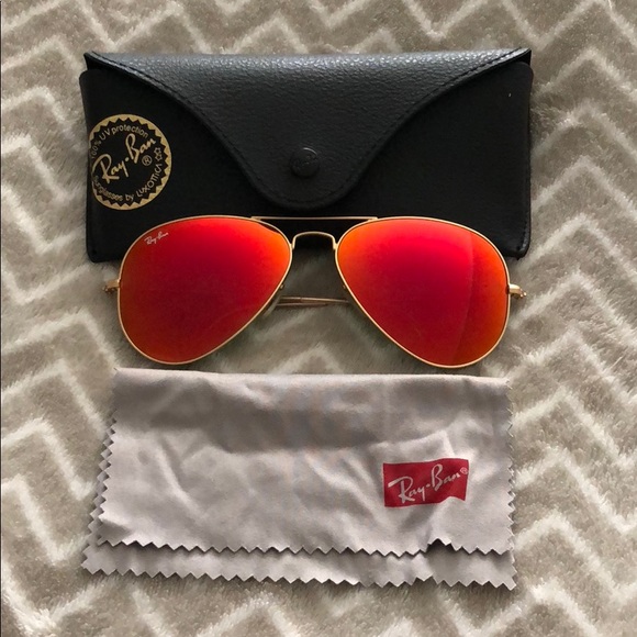 Ray-Ban Accessories - Ray-Ban aviator mirrored flash sunglasses